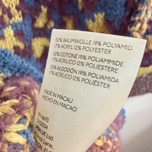 Free People Little Animal Knit V-Neck Sweater in Blue Fig - Picture 5 of 7